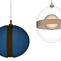 Modern Spherical Pendant Lights With Chromed Reflective Surface And Illuminated Globe Design 3d model