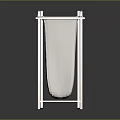 Home Use Laundry Basket with X Shaped Wooden Stand and White Fabric Bag