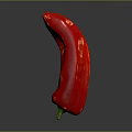 Fresh Red Chili Pepper With Green Inner Flesh On Dark Reflective Surface