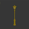Vintage Street Lamp Design With Decorative Dark Pole And Glass Lampshade