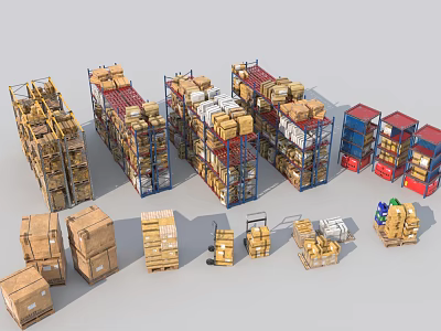 Modern shelf shelf box 3d model