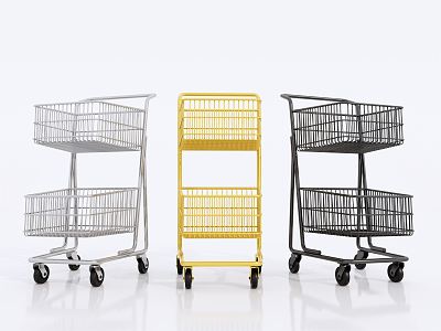 Modern shopping cart trolley wagon 3d model