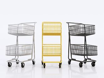 Modern shopping cart trolley wagon 3d model