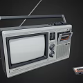 Vintage Portable Audio Radio Cassette Player With Screen Knobs Handle And Cassette Tape