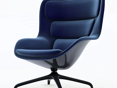 Modern Navy Blue Massage Chair With Ergonomic Backrest And Swivel Base 3d model