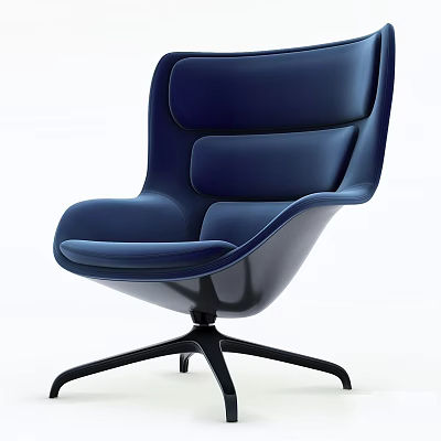 Modern Navy Blue Massage Chair With Ergonomic Backrest And Swivel Base 3d model