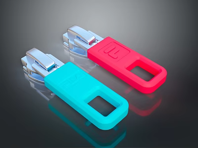 Red And Blue Tool Accessories With Plastic Handles And Metal Components Design 3d model