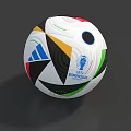 White Soccer Ball With Colorful Geometric Patterns And Multicolored Design Elements 3d model
