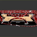 Red Handbag With White Traditional Patterns And Decorative Buckles Design 3d model