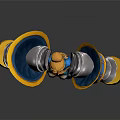 Game Movie Character With Orange Hair Blue Golden Armor Large Shoulder Wings And White Outfit