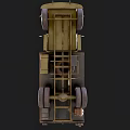 Olive Green Military Truck With White Star Emblem Wooden Cargo Bed And White Canvas Cover