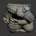 Ancient Chinese Terracotta Warrior Sculpture With Kneeling Posture Detailed Armor And Traditional Headdress