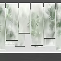 Sheer Modern Curtains With Green Plant Patterns And Bamboo Leaf Designs For Interior Decoration