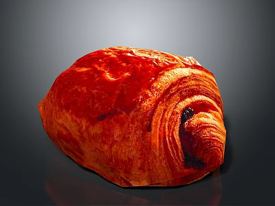 Freshly Baked Red Croissant with Shiny Golden Surface and Soft Flaky Layers 3d model