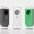 Public Facility Recycling Bins In Black White Green With Recycling Symbols