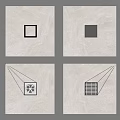 Square Art Panels Featuring Light Dark Squares And Cubes With Fan Grid Patterns 3d model