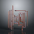 Modern Copper Pipe Industrial Lighting Combination with Unique Structural Design