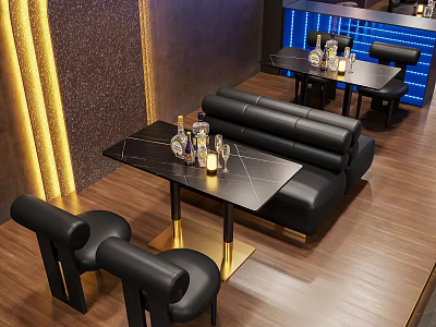 Elegant Modern Sofa and Coffee Table Set with Black Top Golden Legs Design 3d model