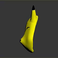 Game And Movie Character Yellow Head With Black Tipped Ears And Closed Eyes