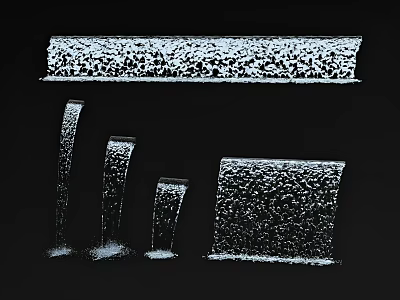 Transparent Bubble Textured Glassware With Various Shapes Including Long Strips And Square Pieces 3d model