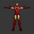 Iron Man Armor Figure In Red And Gold With Arms Outstretched Standing Pose