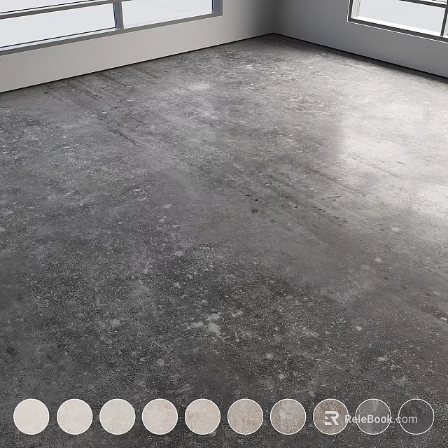 Gray Textured Concrete Flooring Surface for Modern Home Interior Design Spaces 3d model 