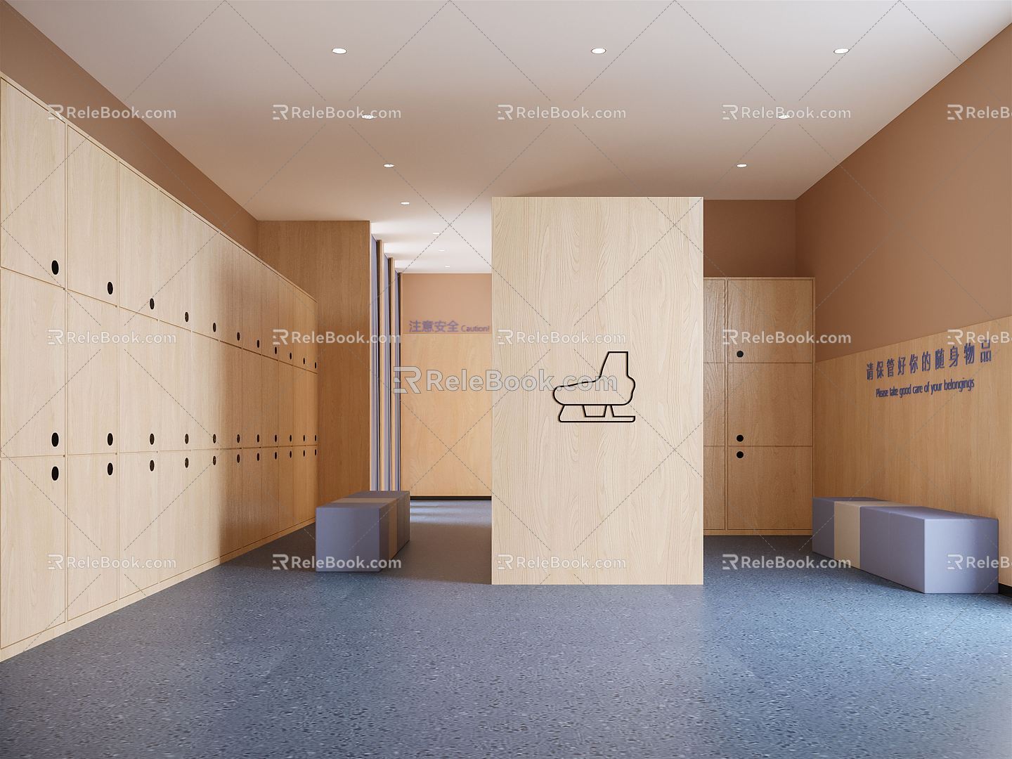 Modern Locker Room Gym Locker Room 3d model