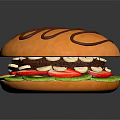 Delicious Sweet Dessert Sandwich Topped With Chocolate Drizzle And Fresh Fruit Slices