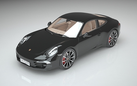 cool black porsche sports car sports car 3d model