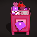 Pink XOXO Themed Machine Decorated With Hearts And Purple Envelope Inside