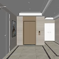 modern elevator hall elevator car 3d model
