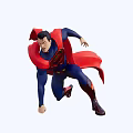 Superman Game Movie Character Flying Pose With Blue Costume and Red Cape