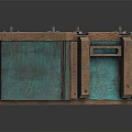 Vintage Green Wooden Box With Metal Clasps Rustic Texture Decorative Storage