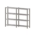 Modern Three Tier Metal Open Storage Shelving Unit With Sturdy Frame Design 3d model