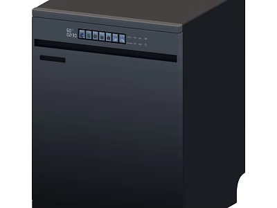 Modern Black Dishwasher With Digital Control Panel For Kitchen Appliance 3d model