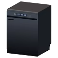 Modern Black Dishwasher With Digital Control Panel For Kitchen Appliance