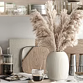 Modern Natural Tableware Set With Wooden Trays Glass Cups Ceramic Bowls And Coffee Accessories