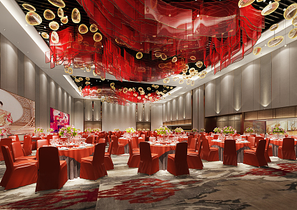 New Chinese Banquet Hall 3d model