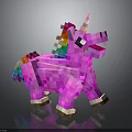 Cute Pink Pixel Art Unicorn With Rainbow Mane And Tail Design