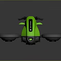 Green Three Wheeled Motorcycle with Futuristic Design Black Handlebars and Silver Accents Single Seat
