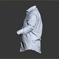 Light Blue Shirt With Long Sleeves And Pocket On Gray Background With Reflection 3d model