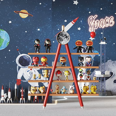 Modern Storage Rack Hand-made Trendy Play Decorative Cabinet 3d model