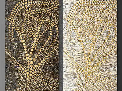 Elegant Wall Decor with Golden Dots Tree Branch Pattern on Dark and Light Backgrounds 3d model