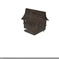 Traditional Ancient Wooden Building Exterior Interior With Stone Base Wooden Roof Beams And Floors