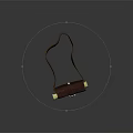 Brown Leather Shoulder Bag With Metal Buckle And Yellow Trim