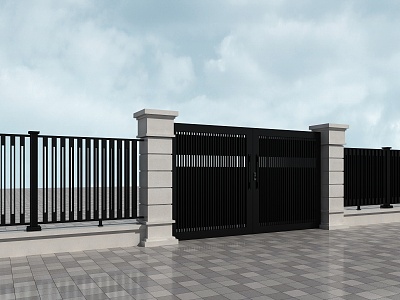 Jane European Gate Jane European Fence 3d model