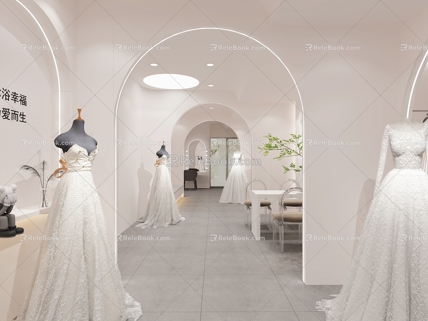 Quiet Wedding Shop Wedding Dress 3d model