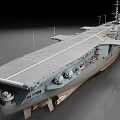 3D Rendered Aircraft Carrier Flight Deck And Hull
