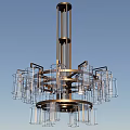 Modern Unique Chandelier With Metal Frame And Transparent Glass Elements Design 3d model