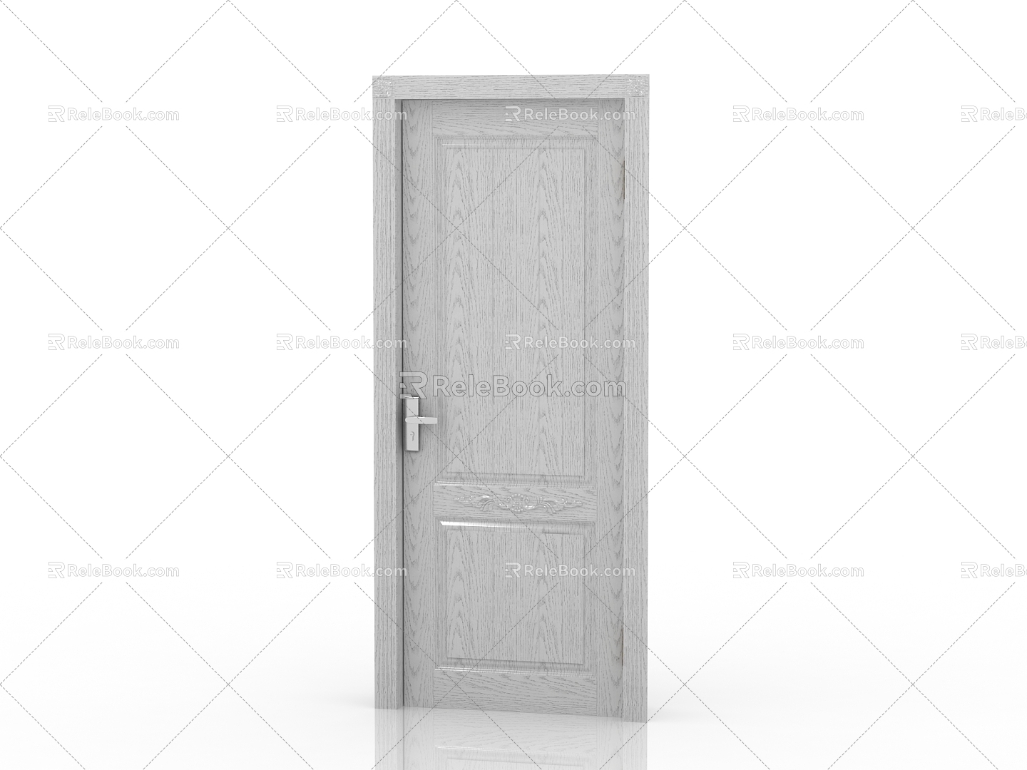 Modern Interior Door Solid Wood Door 3d model